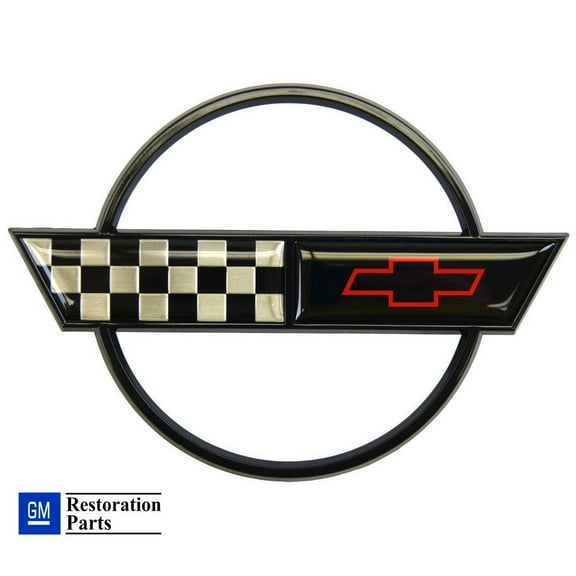 C4 Corvette Gas Fuel Lid Emblem Cross Flag Official GM Restoration Part Fits: 91 through 96 Corvettes
