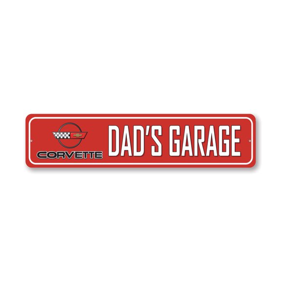 C4 Dads Garage Aluminum Metal Decor Sign - 4x18 inches