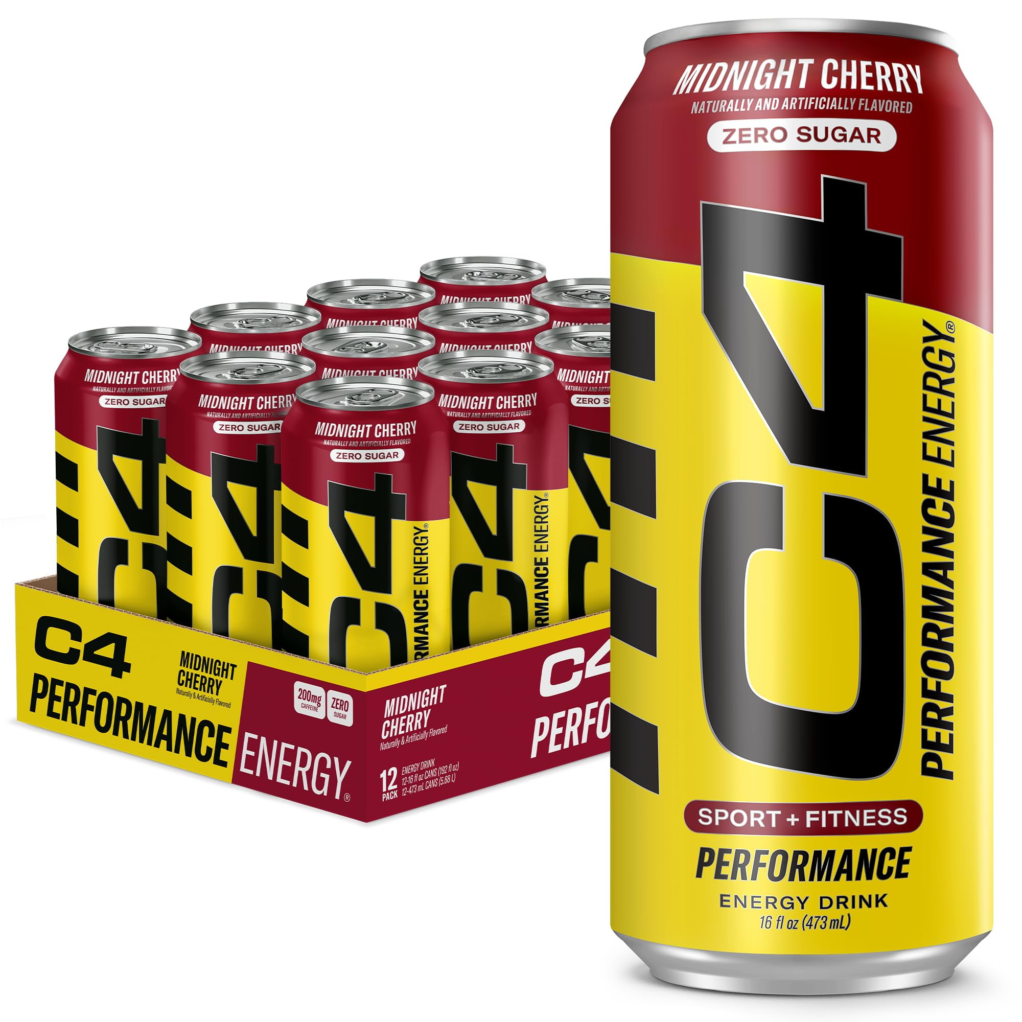 C4 Energy Carbonated Zero Sugar Energy Drink, Pre Workout Drink + Beta