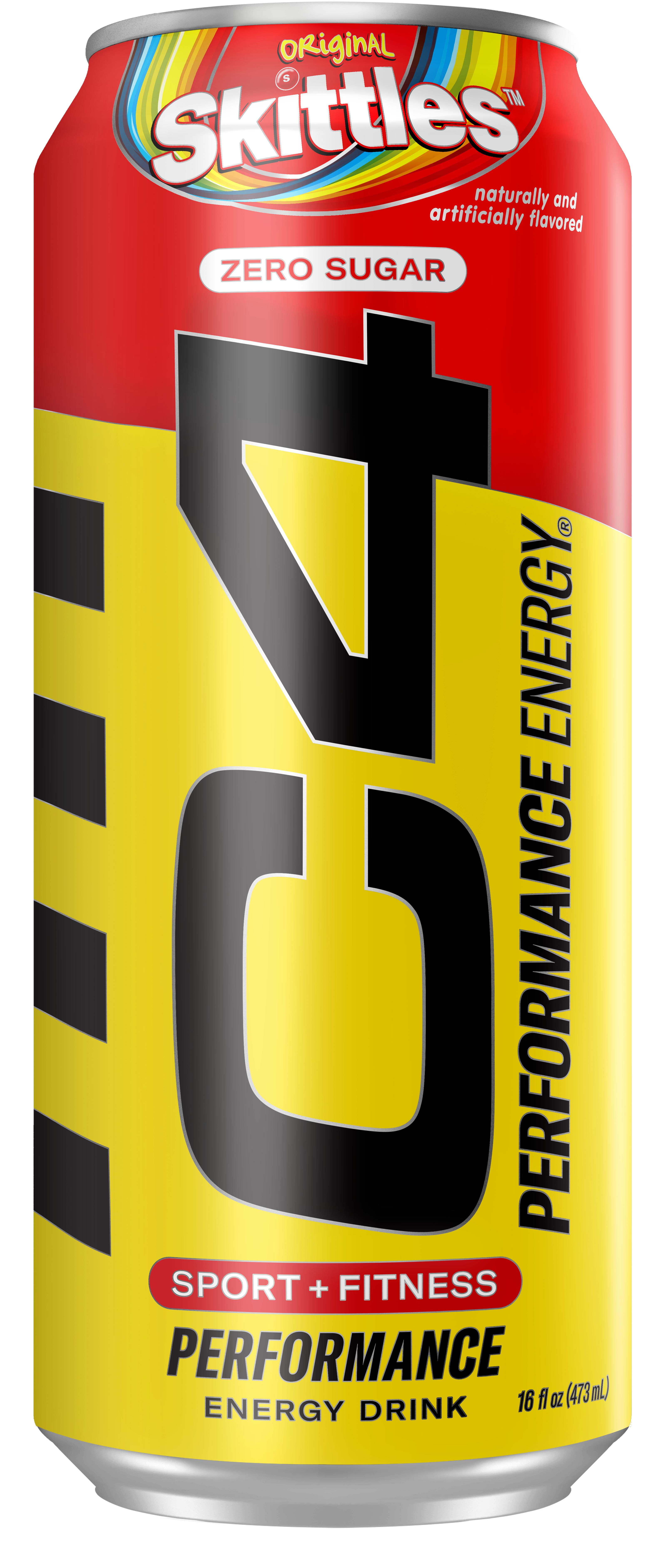 C4 Energy Drink + SKITTLES + Zero Sugar + Explosive Energy Fruity