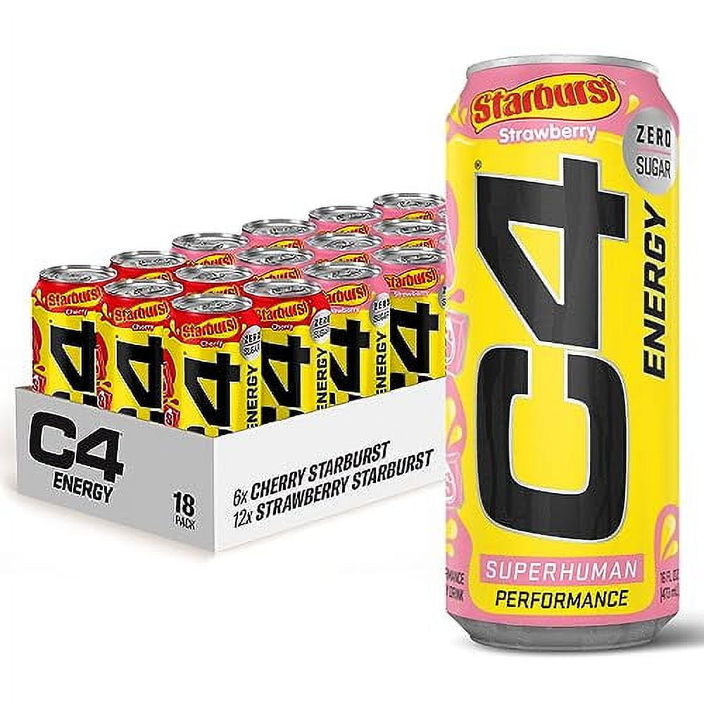 C4 Energy Drink, Starburst Variety Pack, Carbonated Sugar Free Pre