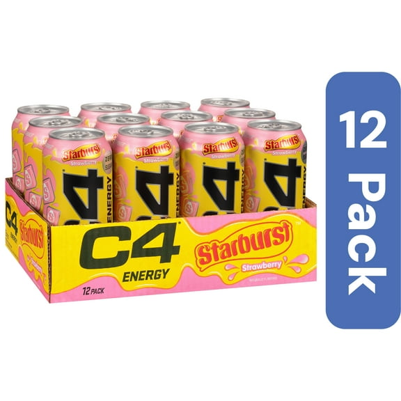 C4 Energy Drink Strawberry Starburst 16 oz (Pack Of 12)