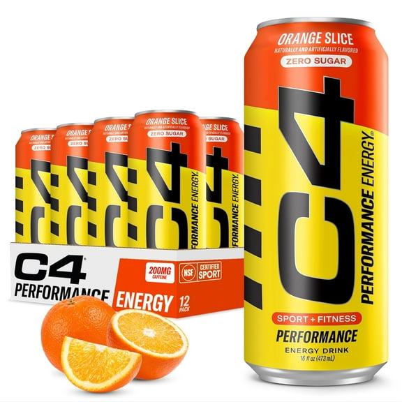 C4 Energy Orange Slice Energy Drink 12 Cans 16 fl oz Each