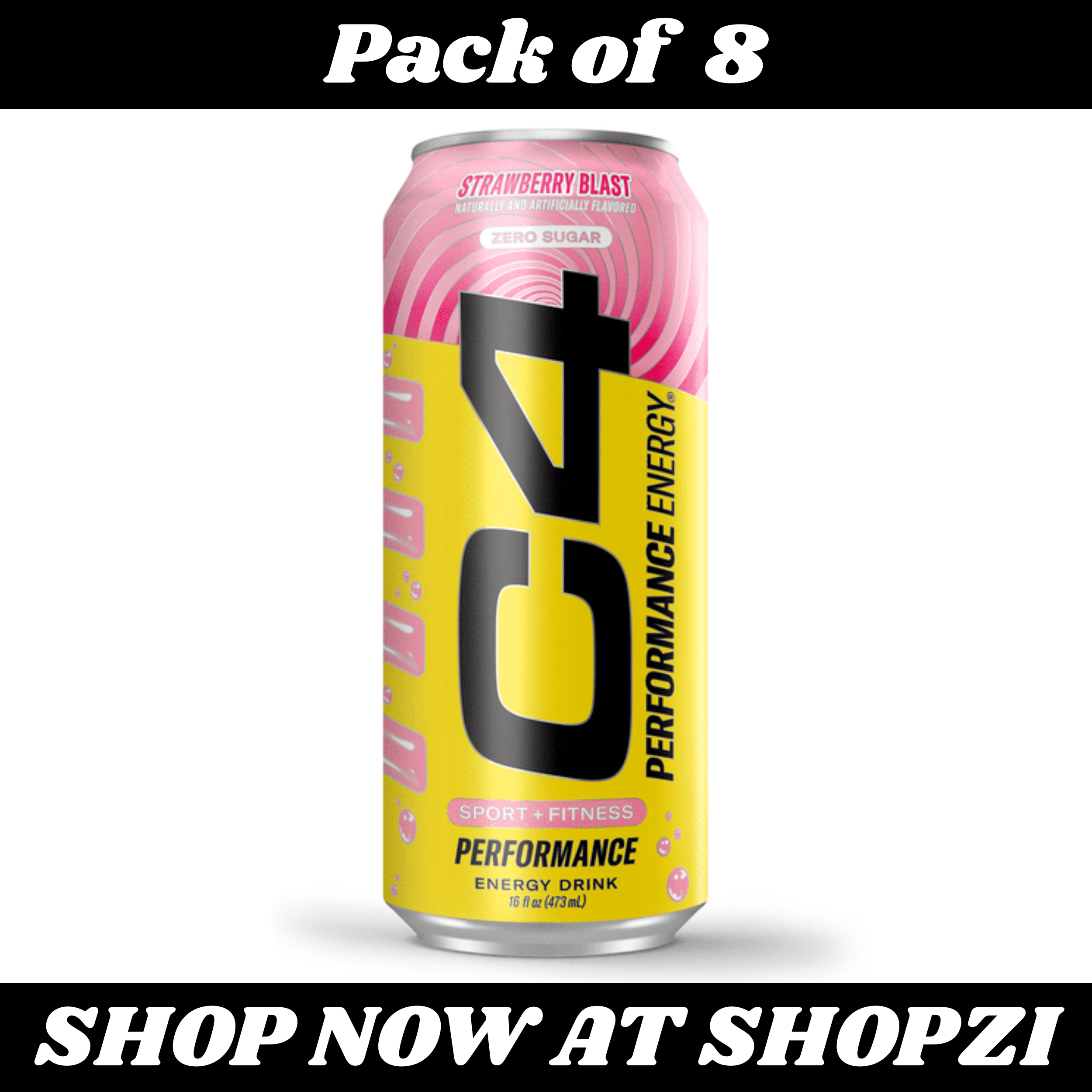C4 Energy x Starburst Strawberry 16oz – 8 Pack Performance Energy Drink