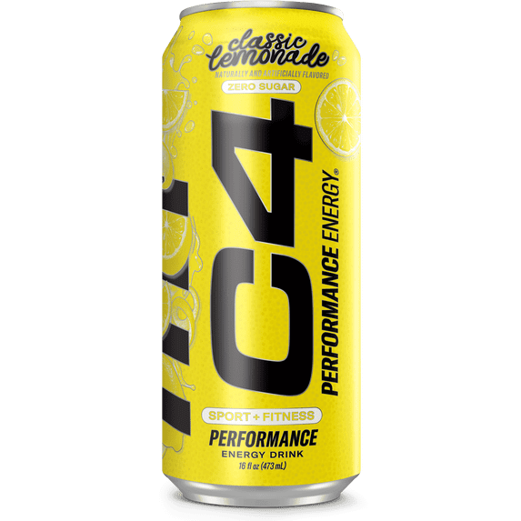 C4U C4 Performance Energy, Lemon, Zero Sugar, 16 fl oz — product image