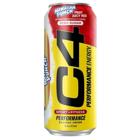 C4 Performance Energy Drink, Hawaiian Punch, 16oz, Single Can