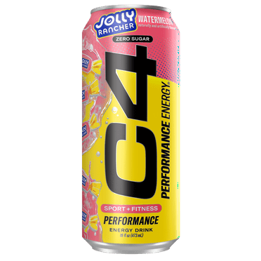 C4 Performance Energy Drink, Jolly Rancher Watermelon, 16oz, Single Can