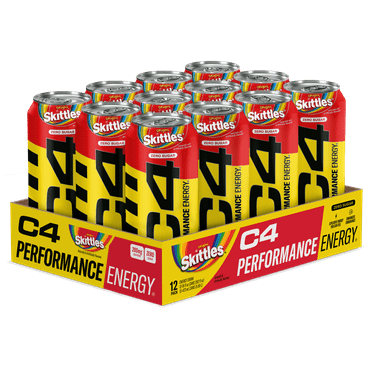 C4 Performance Energy Drink, Cosmic Rainbow, 16 oz, 12 Pack Cans