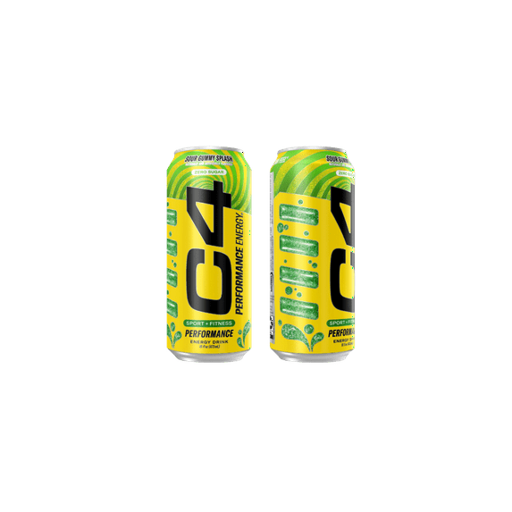 C4 Performance Energy Drink, Sour Gummy Splash, 16oz, Single Can