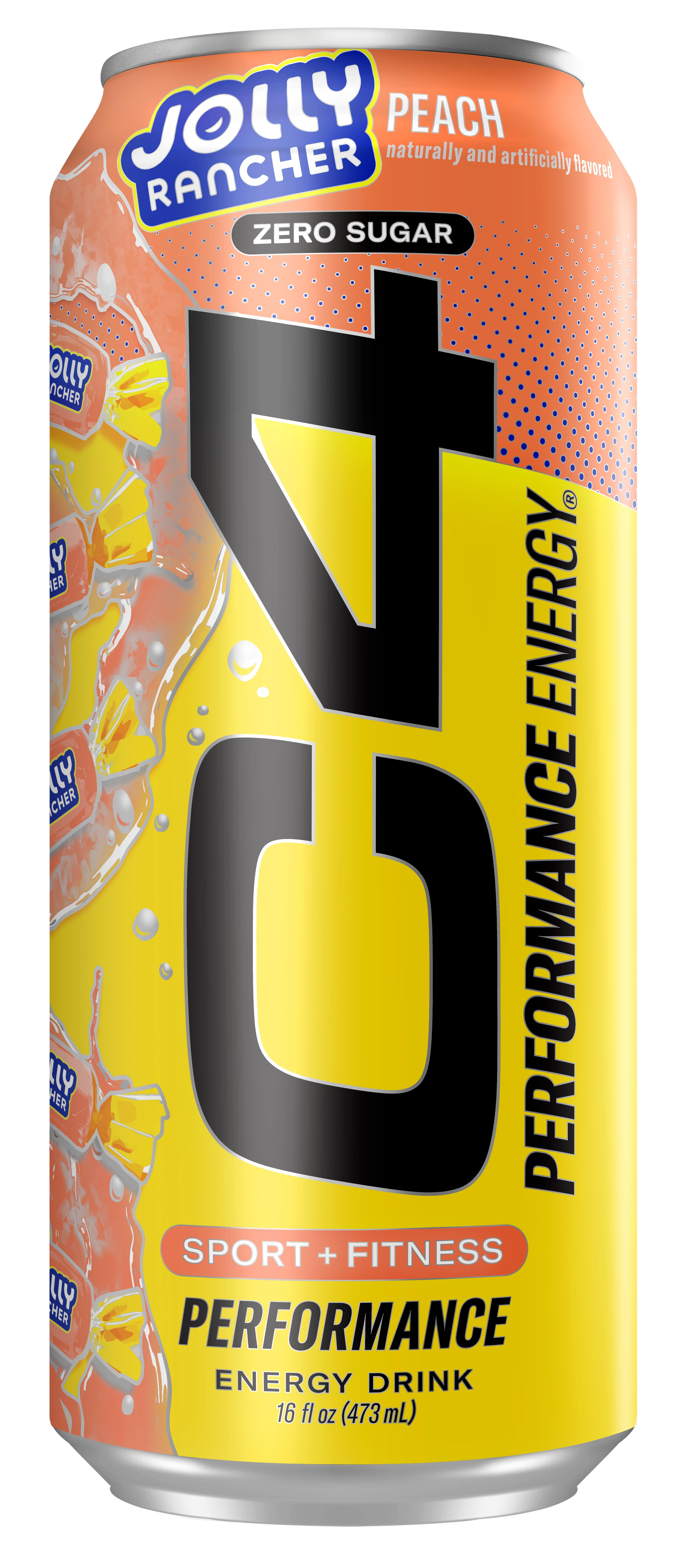 C4 Performance Energy, Jolly Rancher Peach, Zero Sugar, 16 fl oz