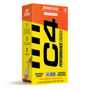 C4 Performance Energy Powder Mix Orange Slice, 8 Pack