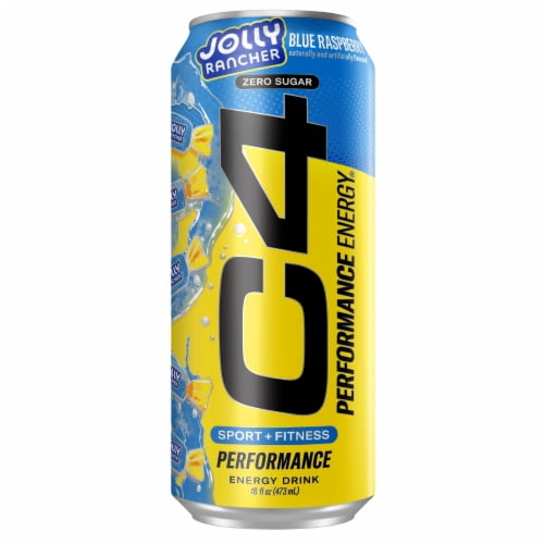 C4 Performance Jolly Rancher Blue Raspberry Energy Drink Can 16 fl oz - Pack of 2