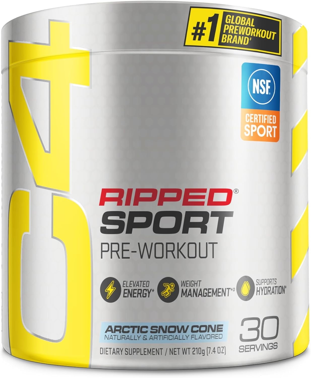 C4 Ripped Sport Pre Workout Powder Arctic Snow Cone NSF Certified Fat