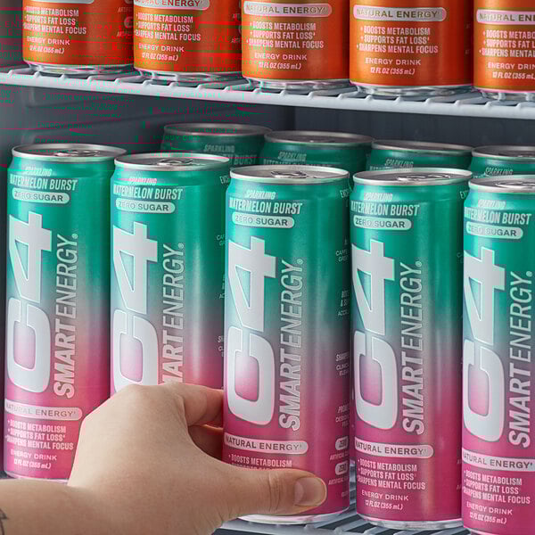 C4 SMART Energy Watermelon Burst Energy Drink 12 fl. oz. Can - 12/Case