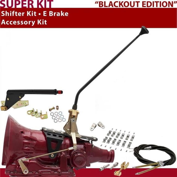 C4 Shifter Kit Black 16 in. E Brake Cable Clamp Clevis for DA763