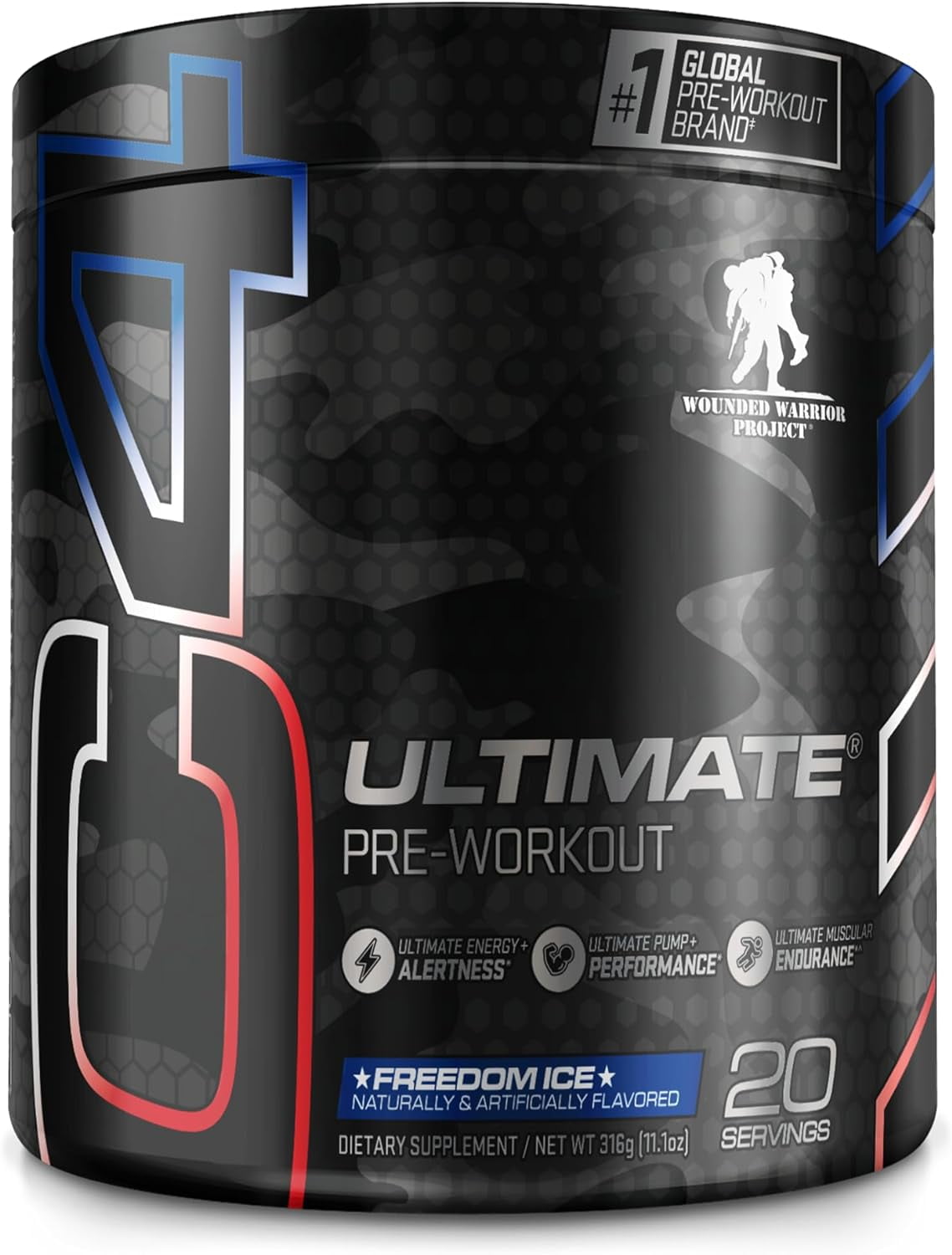 C4 Ultimate x Wounded Warrior Project Pre Workout Powder Freedom Ice