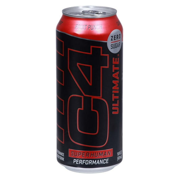 C4 Zero Sugar Ultimate Energy Drink - Fruit Punch - 16 oz- Pack of 2