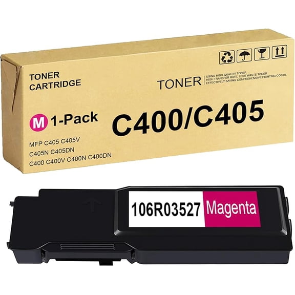 C405 C400 Toner Cartridge Magenta 106R03527 Compatible for Xerox VersaLink C400 C405 Magenta Toner C400D C400DN MFP C405 C405N C405DN Printer High Yield 8,000 Pages 1 Pack