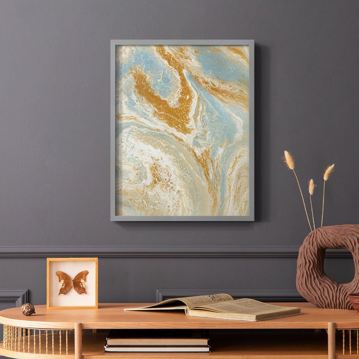 C41 Framed Print in Gray Solid Wood Framed Print No Nail Hanging