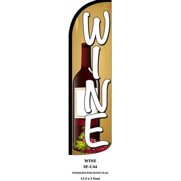 C44 WINE Swooper Flag Feather Banner Sign3x11.5ft(Flag Only)
