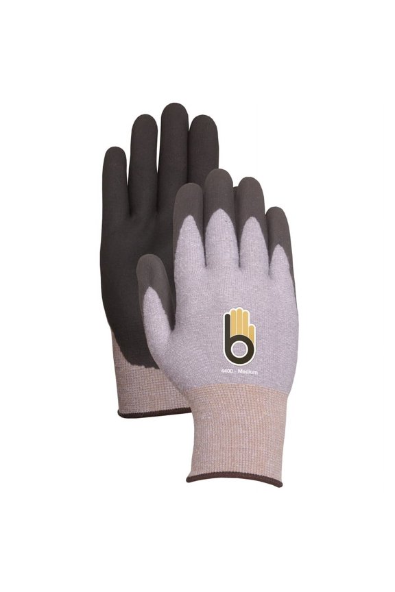 C4400S Small Gray and Black Thermal Knit Gloves With Rubber Palm