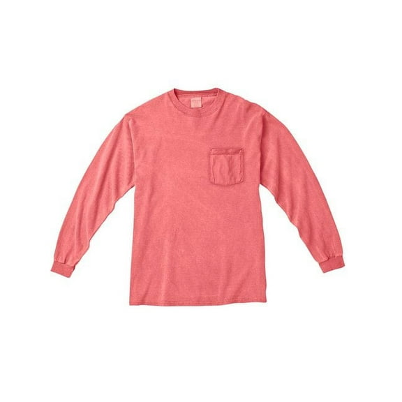 C4410 Comfort Colors RS Long-Sleeve Pocket T-Shirt Neon Red Orange S