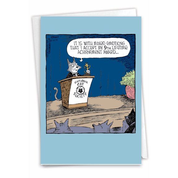 C4726CGG Hilarious Congratulations Card 'Cat Achievement' with Envelope by NobleWorks
