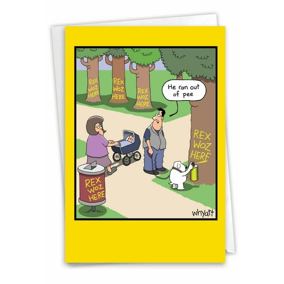 C4859BDG Humorous Birthday Greeting Card 'Dog Graffiti' with Envelope by NobleWorks