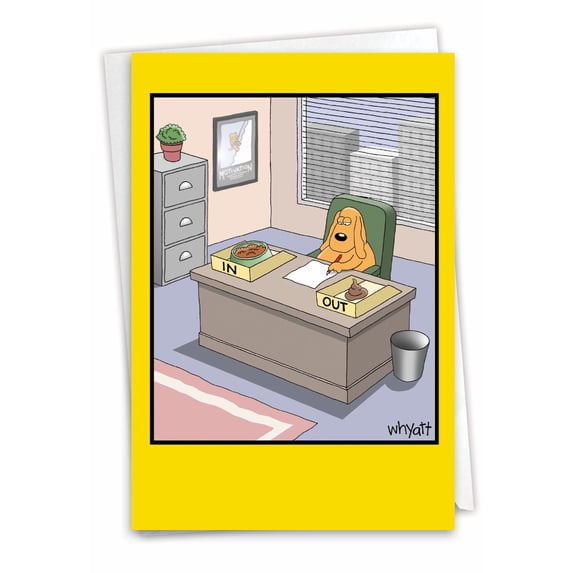 C4860BDG Hilarious Birthday Card 'Working Dog' with Envelope by NobleWorks