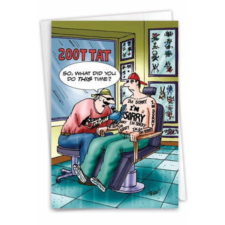 C4861SRG Funny Sorry Greeting Card 'Sorry Tattoos' with Envelope by NobleWorks