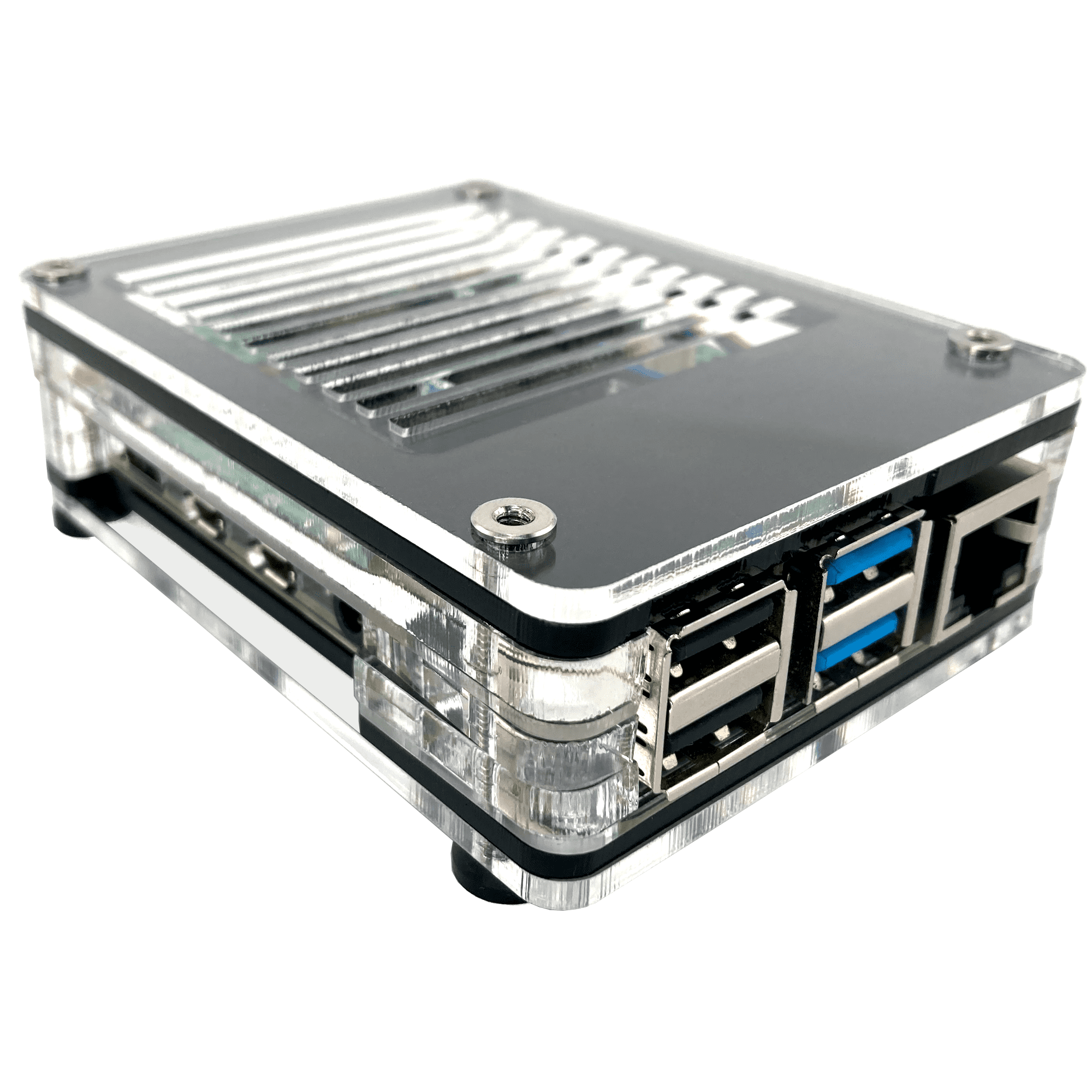 C4Labs Zebra PoE + Case Kit for Raspberry Pi 4B or 3B+ and PoE+ HAT or Official PoE Hat - Black Ice