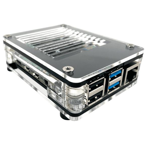 C4Labs Zebra PoE + Case Kit for Raspberry Pi 4B or 3B+ and PoE+ HAT or Official PoE Hat - Black Ice