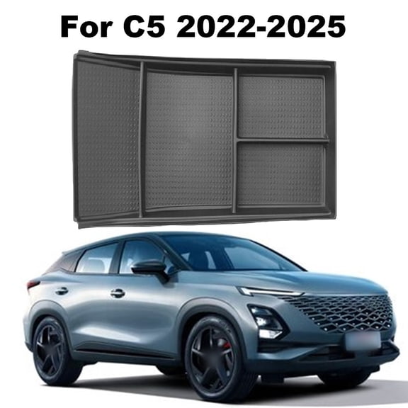 For C5 2022-2025 Center Console Lower Storage Box TPE Black Car Interior Organizer Modification Accessory for Additional Storage Space and Easy Installation