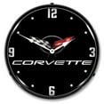 thumbnail image 1 of Collectable Sign and Clock C5 Corvette Black Tie  LED Lighted Premium Wall Clock, 1 of 7