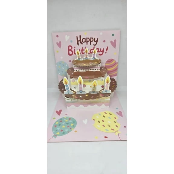 C5-D : Chocolate Cake 3D Birthday Greeting Card