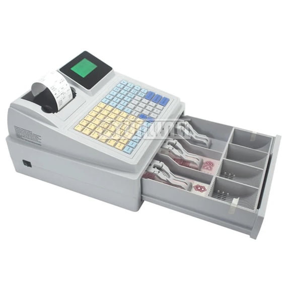C50 Desktop USB Electronic Cash Drawer Pos Uv Cash Register For Supermarket Shop English Version Build In Printer ,Heavy Duty Build
