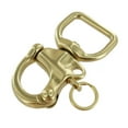 thumbnail image 1 of C5102 1" Natural Brass, Quick Release Snap Shackle, Flat Base, w/ 1/2" B2020 Key Ring, Solid Brass, 1 of 6