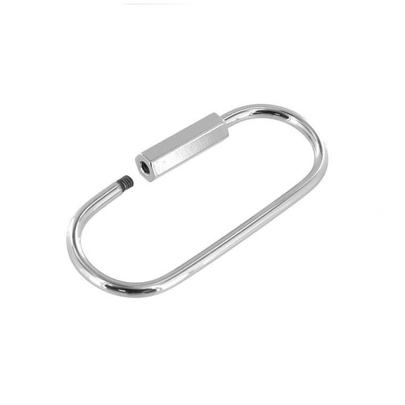C5206 2-1/4" Nickel Plate, Oval Key Ring w/ Spring, Solid Brass-LL