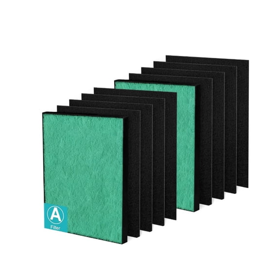 C545 Toxin Absorber Replacement Filter S for Air Purifier 1712-0096-00 and 2522-0058-00, 2 x High Efficiency Filter + 8 x Activated Carbon Filters, Green, For Home Office Livingroom Bedroo