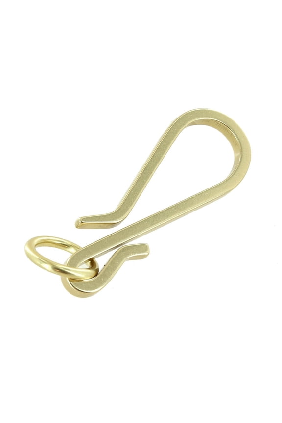 C5462 Natural Brass, Fish Hook Key Chain, Solid Brass-LL