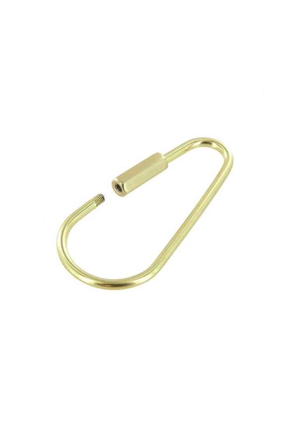 C5535 2 1/2" Natural Brass, Key Ring w/ Spring, Solid Brass-LL
