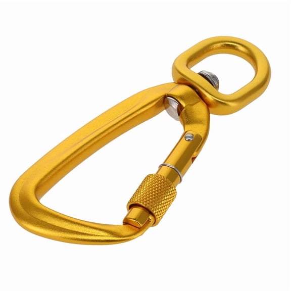 C5810 Gold Semi-Matte, Screw Lock Swivel Carabiner, Aluminum