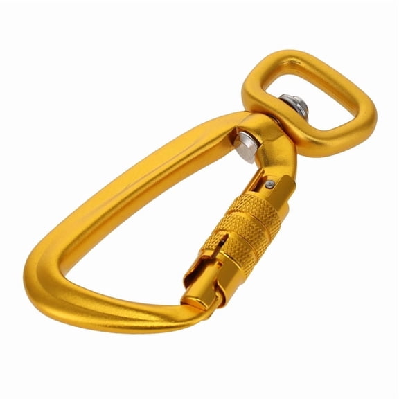 C5820 Gold Semi-Matte, Twist Lock Swivel Carabiner, Aluminum