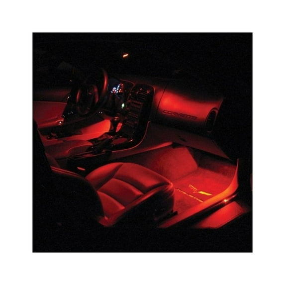 C6 Corvette Footwell LED Lighting Kit : 2005-2013 C6, Z06, ZR1, Grand Sport Yellow Super Bright