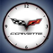C6 Corvette Logo Lighted Clock