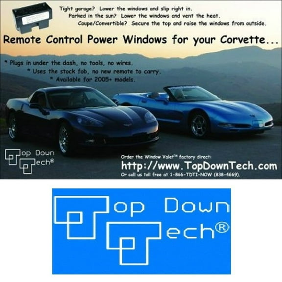 C6 Corvette Window Valet Operate your Windows with the Stock Remote FOB Fits: All 05 through 13 Corvettes