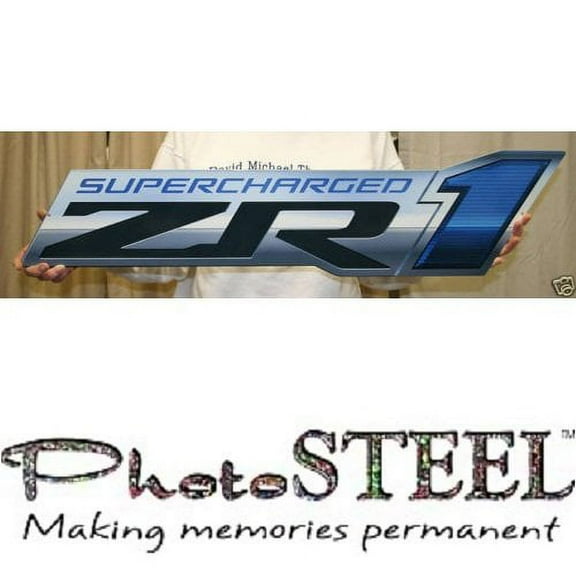 C6 Corvette ZR1 Supercharged Wall Emblem Large Metal Art 09-13 Full 34" by 8.5" in size