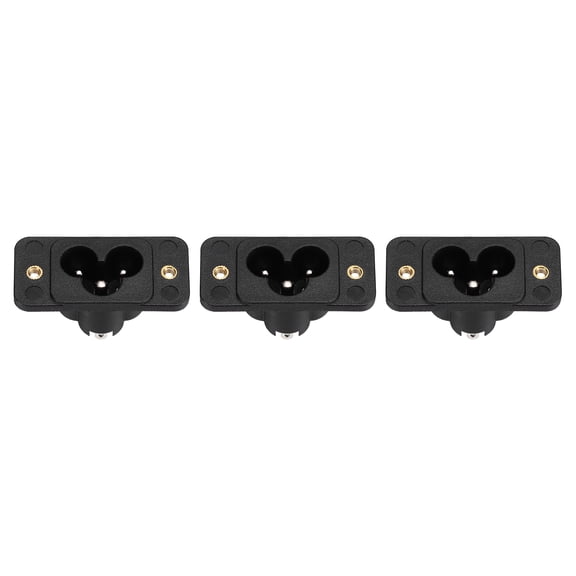 C6 Panel Mount Plug Adapter AC 250V 2.5A/5A 3Pins IEC Inlet Module Plug Power Connector Socket Straight 3pcs