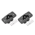 thumbnail image 1 of C6 Panel Mount Plug Adapter AC 250V 2.5A/5A 3Pins IEC Inlet Plug Power Socket Straight with  Heat Shrink Connectors 2pcs, 1 of 3