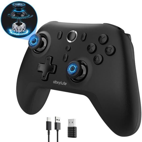 C6 Wireless PC Controller, Bluetooth ame Controller- 1000Hz Pollin Rate- Hall Effect Joystick for Windows PC, Switch, Switch 2, Steam Deck, Android TV/Mobile, iOS, MAC &Tesla Vibration Turbo